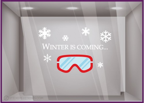 Sticker Winter Is Coming vitrophanie pour devanture de commerce