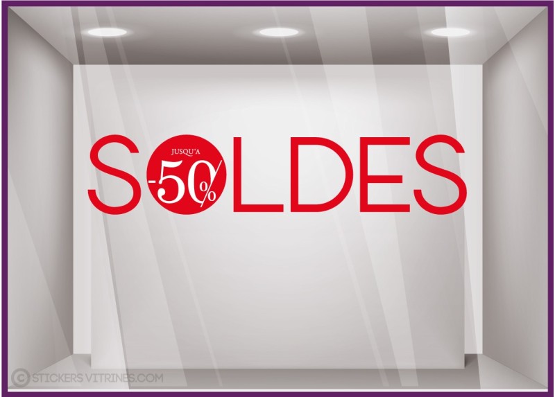 SOLDES ROND POURCENTAGE destockage braderie liquidation promotion demarque vitrine devanture enseigne mode