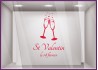 Sticker Saint Valentin caviste restaurant traiteur boutique commerce calicot vitrophanie lettrage autocollant vitre 