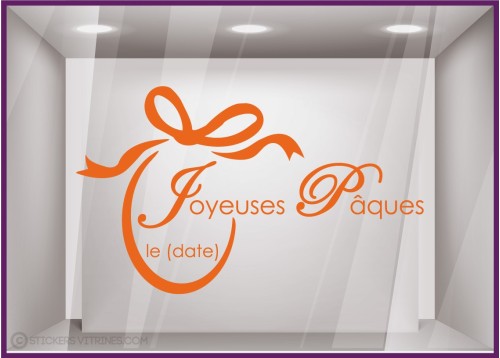 Sticker Oeuf et texte Joyeuses Pâques chocolat patissiers boulangers fêtes 