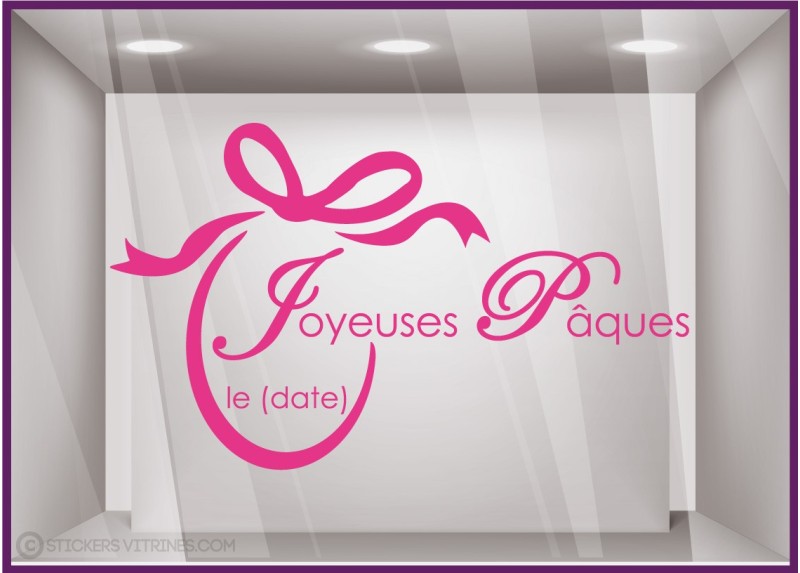 Sticker Oeuf et texte Joyeuses Pâques chocolat patissiers boulangers fêtes 