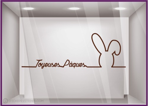 Sticker Lapin Pâques Silhouette  Fêtes chocolatier patissier boulangerie