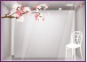 Kit de Sticker Branche de cerisier et chaise de jardin vitrophanie calicot vitrine devanture