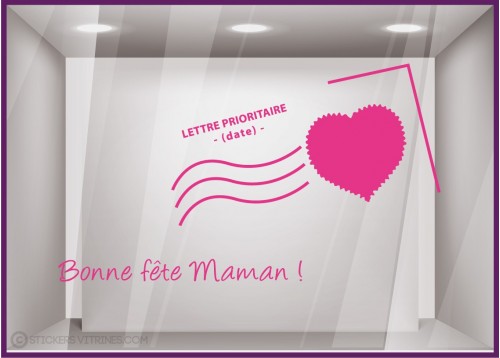 Kit de Stickers Carte Postale Bonne Fete Maman mere calicot lettrage adhésif mode parfumerie fleuriste bijouterie