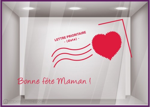 Kit de Stickers Carte Postale Bonne Fete Maman mere calicot lettrage adhésif mode parfumerie fleuriste bijouterie