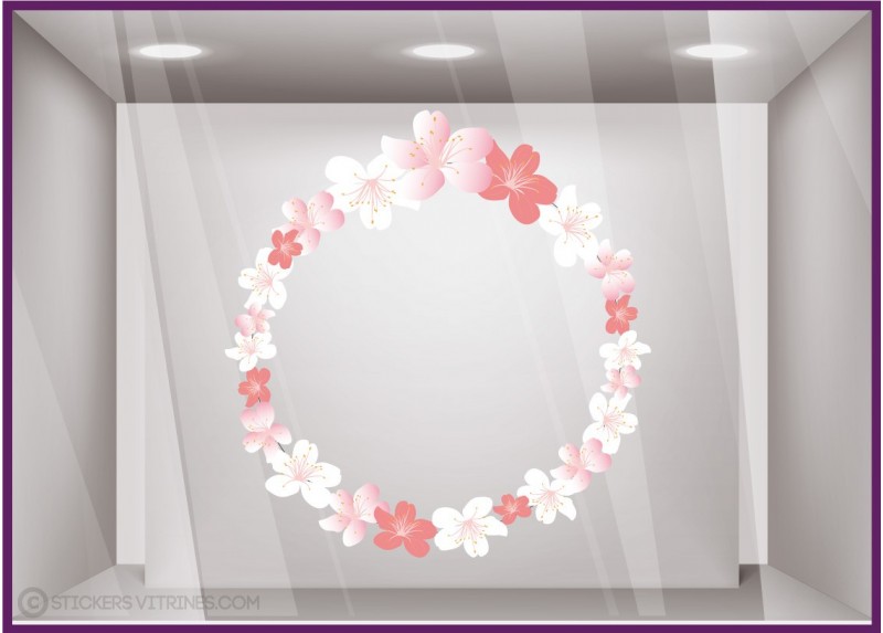 Sticker Couronne de fleurs de cerisier Printemps