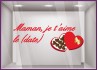Autocollant adhésif pour vitrine Sticker Chocolats Maman je t’aime chocolaterie patisserie boulangerie fete des meres