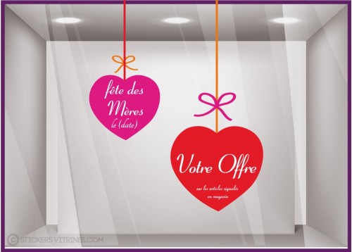 Kit de Stickers Promo fête des mères à personnaliser mode institut de beaute parfumerie bijouterie lettrage vitrophanie