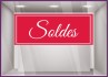Sticker Soldes bandeau calicot vitrines magasin vitrophanie 50% fournisseur