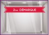 Sticker bandeau 2ème démarque adhésif autocollant vitrophanie devanture magasin boutique enseigne devanture calicot