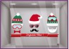 Sticker 3 Bonnets De Noël autocollant pour devanture magasin idée déco