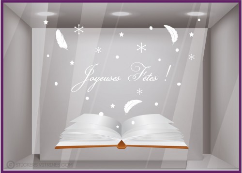 Stickers Livre Joyeuses Fêtes de Noël vitrines