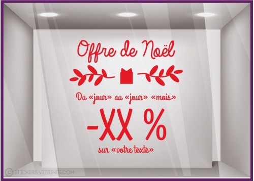 Sticker Offre De Noel A Personaliser Promotion pour la vitrine de votre magasin