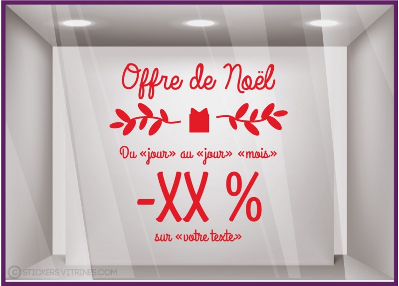 Sticker Offre De Noel A Personaliser Promotion pour la vitrine de votre magasin