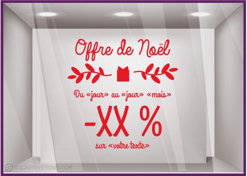 Sticker Offre De Noel A Personaliser Promotion pour la vitrine de votre magasin