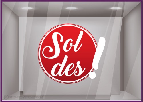 Sticker-Soldes-Rond-point d exclamation-vitrine-devanture-promotion-boutique-liquidation