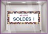 Sticker Soldes Bandeau Motif Floral Vitrophanie Magasin devanture fleuriste mode bijouterie commerce vitrine calicot idee