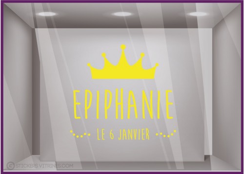 Sticker Epiphanie le 6 janvier vitrophanie epiphanie hiver adhesif  vitrine autocollant boulangerie patisserie