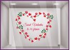 Sticker Couronne Coeur et Fleurs SAINT VALENTIN vitre devanture vitrine fleuriste bijouterie boutique commerce magasin calicot 