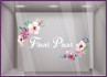 Sticker Flower Power autocollant vitrine 