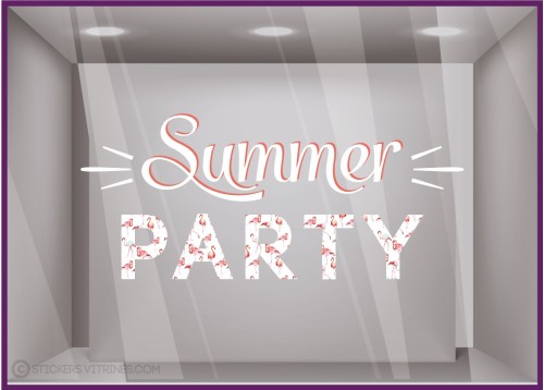 Vitrophanie Sticker Summer Party pour devantures