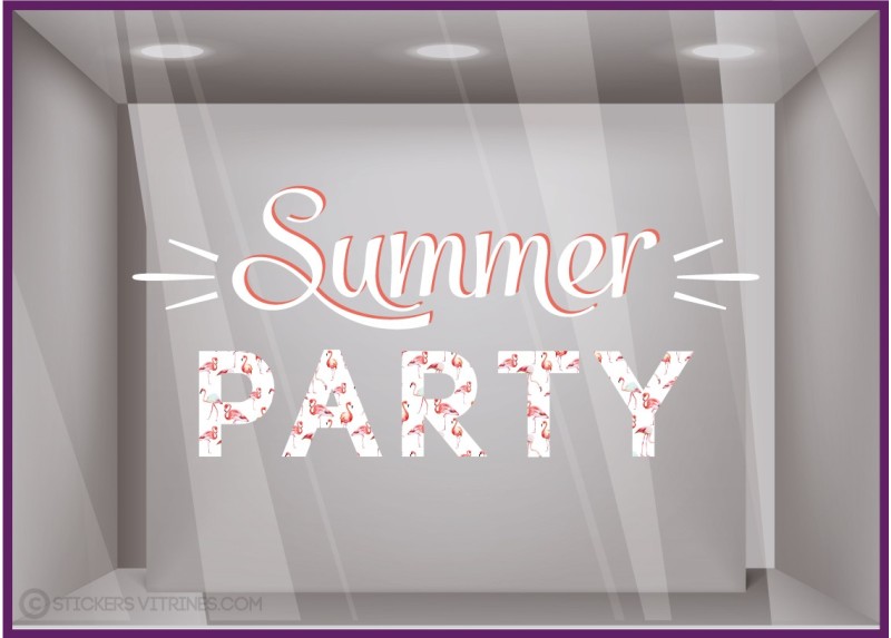 Vitrophanie Sticker Summer Party pour devantures