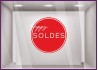 Sticker Rond Happy Soldes pour devantures de boutiques 