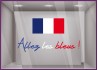 Vitrophanie pour vitrine Sticker Allez les Bleus Drapeau Français 