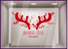 Sticker Cornes de Cerfs Joyeuses Fêtes Noël décoration vitrine de magasin
