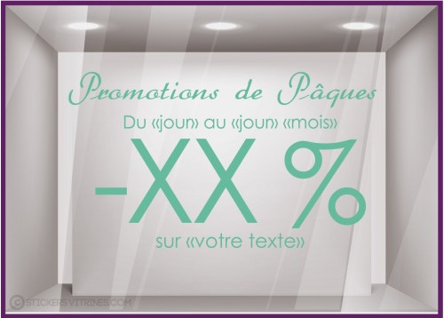 Sticker Promotions de Pâques personnalisable fêtes réduction 