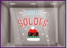 Sticker Winter Soldes Bonnets hivers promotion magasin boutique vitrophanies autocollants vitrine mode maroquinerie deco neige