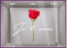 STICKER JE T’AIME ROSE ST VALENTIN FLEURISTE FETE DES MERES ADHESIF AUTOCOLLANT FLEUR LETTRAGE