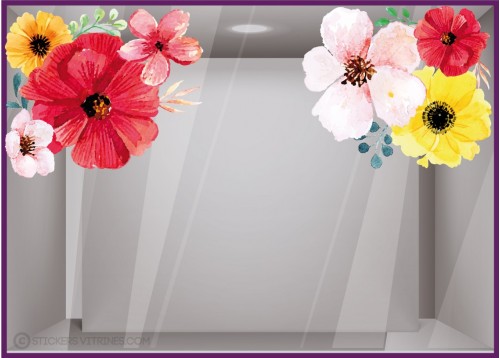 Kit de stickers fleurs géantes Printemps Fleuriste Adhésif autocollant 
