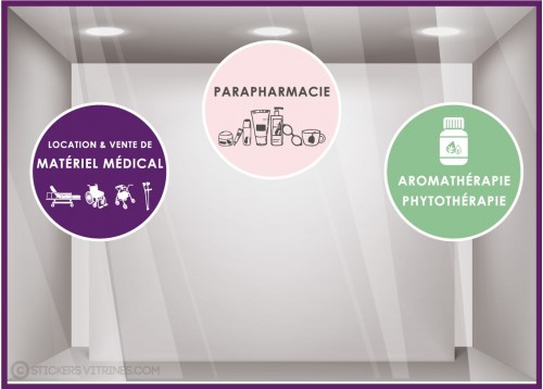 Kit de Stickers Signalétique Pharmacie Parapharmacie Location matériel