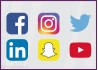 Stickers Réseaux Sociaux Facebook Instagram Snapchat Linkedin Twitter Youtube pour vitrine et devanture de commerce