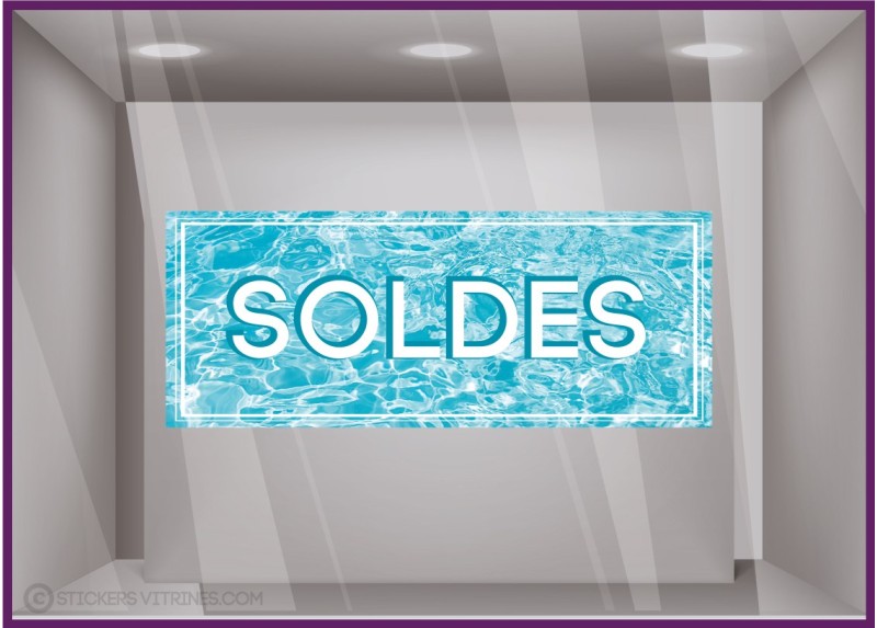 Sticker Soldes piscine braderie magasin destockage enseigne mode institut de beauté magasin de décoration