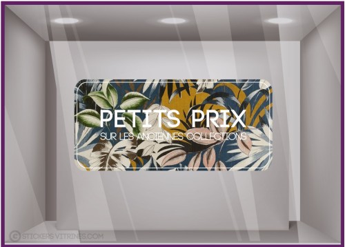 Sticker Bandeau petits prix sur anciennes collections Motif Floral Vitrophanie Magasin calicot