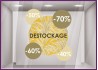 Sticker Pastille Destockage Pourcentages liquidation braderie vitrophanie adhésif autocollant vitrine 