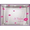 Kit de Stickers Saint Valentin Bisou vitrophanie calicot lettrage autocollant vitrine devanture mode bijouterie beaute