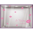 Kit de Stickers Saint Valentin Bisou vitrophanie calicot lettrage autocollant vitrine devanture mode bijouterie beaute