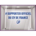 Sticker Supporter Officiel Du XV de France Rugby coupe du monde autocollant sport vitrine
