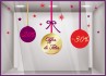 Kit de Stickers Boules de Noël Promotions vitrine commerce fetes etoiles vitrophanie offre idee deco magasin