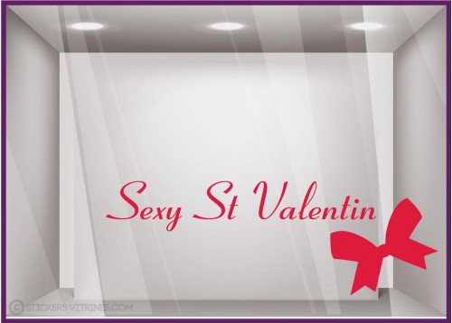 Sticker Sexy Saint Valentin devanture vitrine calicot sticker vitrophanie mode lingerie magasin boutique vitre enseigne lettrage