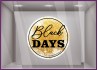 Sticker badge rond black days paillete promotion automne enseigne vitrophanie devanture vitrine black friday destockage calicot 