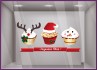 Sticker Cupcake Joyeuses Fêtes enseigne delicieux noel dessert decoration devanture cerf bonhome de neige
