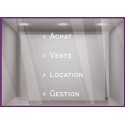 Sticker Agence Immobilière : achat, vente, location gestion vitrines vitrophanie porte signaletique calicot lettrage
