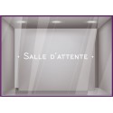 Sticker lettrage Salle d&#039;attente lettres adhesif calicot accueil signalisation interne porte vitre signaletique bureau cabinet 