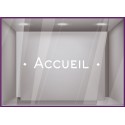 Sticker lettrage Accueil bureaux locaux professionnels porte vitre signalisation signaletique lettrage adhesif entreprise 