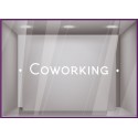 Sticker lettrage Coworking bureau entreprise porte vitre deco signaletique equipe salle vitre mur decoration local professionnel