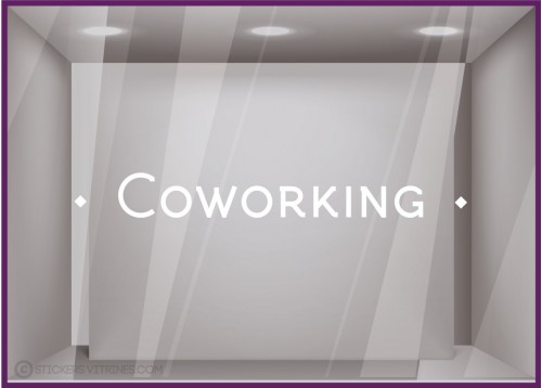 Sticker lettrage Coworking bureau entreprise porte vitre deco signaletique equipe salle vitre mur decoration local professionnel